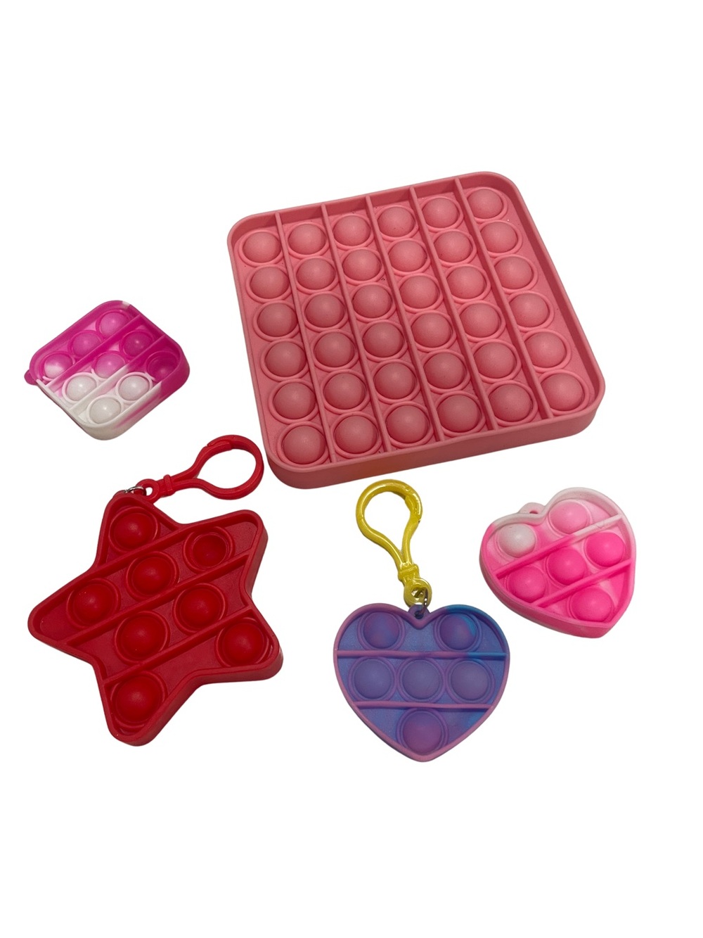 Assorted Pink & Multicolor Pop-It Fidget Toy Set for Kids
